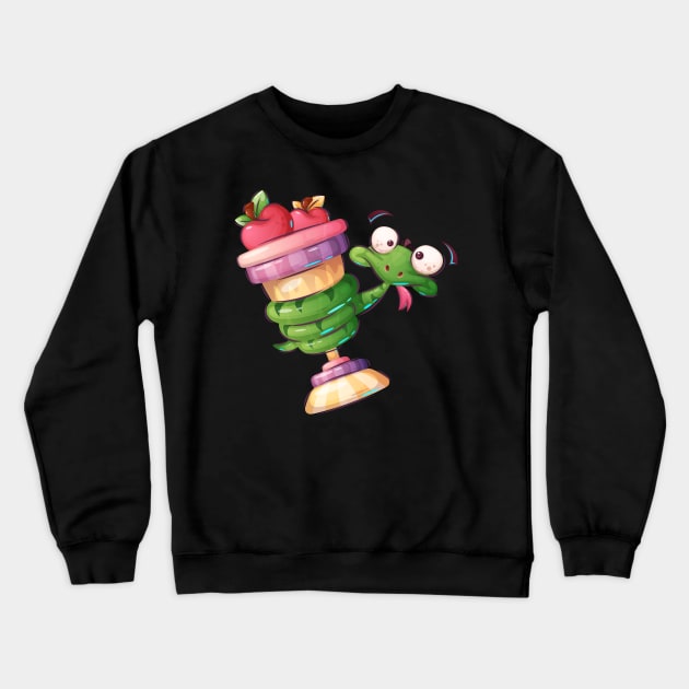 Funny Snake Cartoon Crewneck Sweatshirt by GiftsRepublic